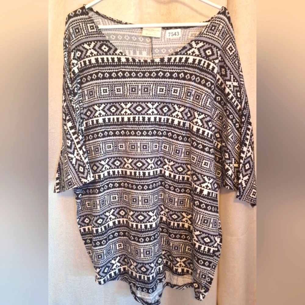 3X short sleeve top #7543